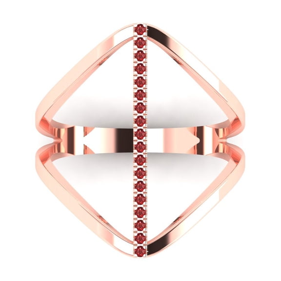 Statement Engagement Ring for Women - 0.09ct Natural Garnet in 14K Rose Gold Promise Ring