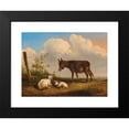 thumbnail image 2 of Eugène Joseph Verboeckhoven 14x11 Black Modern Framed Museum Art Print Titled - A Donkey and Goats on a Country Road, 2 of 5