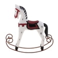 thumbnail image 2 of Caballo Mecedora de Caballito de Nórdica Pintado Vintage Adorno para Hogar Oficina Blanco Gloria Caballo mecedora de madera, 2 of 9
