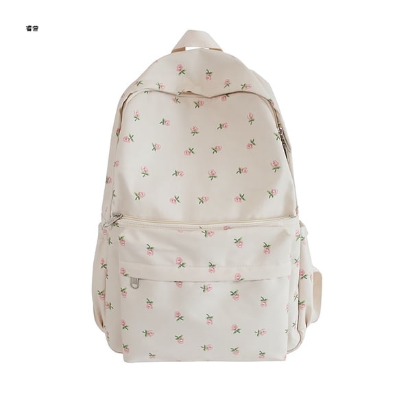 FUZHIQ Floral Print School Backpack for Ages 3rd 4th 5th 6th Grade Color Block Bookbag Elementary Back to School