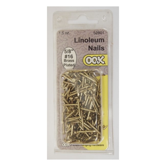 Hillman 19040399 5/8" Brass Plated Linoleum Nail 16 Gauge