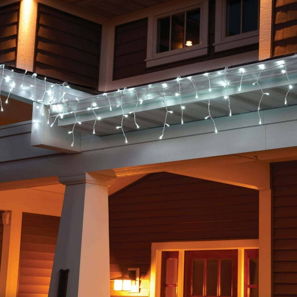 Holiday Time LED Lite Lock Christmas Icicle Lights Cool White, 225