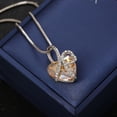 thumbnail image 3 of Citrine Orange Crystal Heart I Love You Forever Anti-Tarnish Necklace Pendant Jewelry-231-CO, 3 of 3