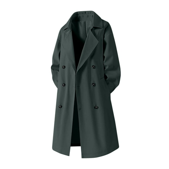 Weiqiqre Womens Jacket Oversized Big Notch Lapel Single Breasted Mid-Long Wool Blend Coat