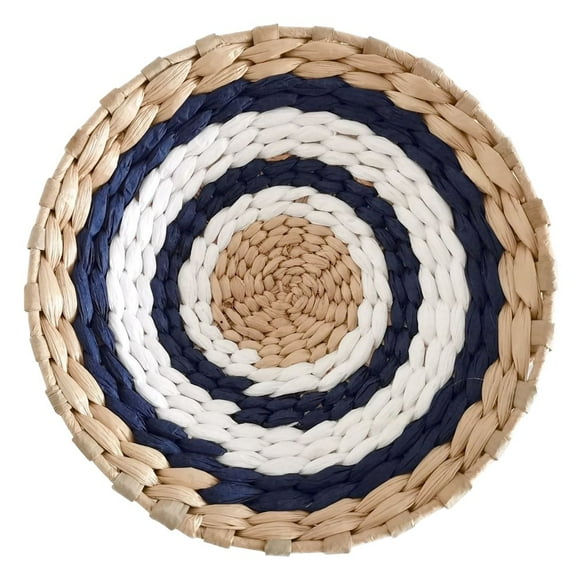 OUSITAID [] Woven Basket Wall Decor Hanging Woven Wall Baskets Seagrass Baskets Boho Wall Baskets Rattan Wicker Decor Flat Rustic Circular Weave Baskets for Living Room 9.84”