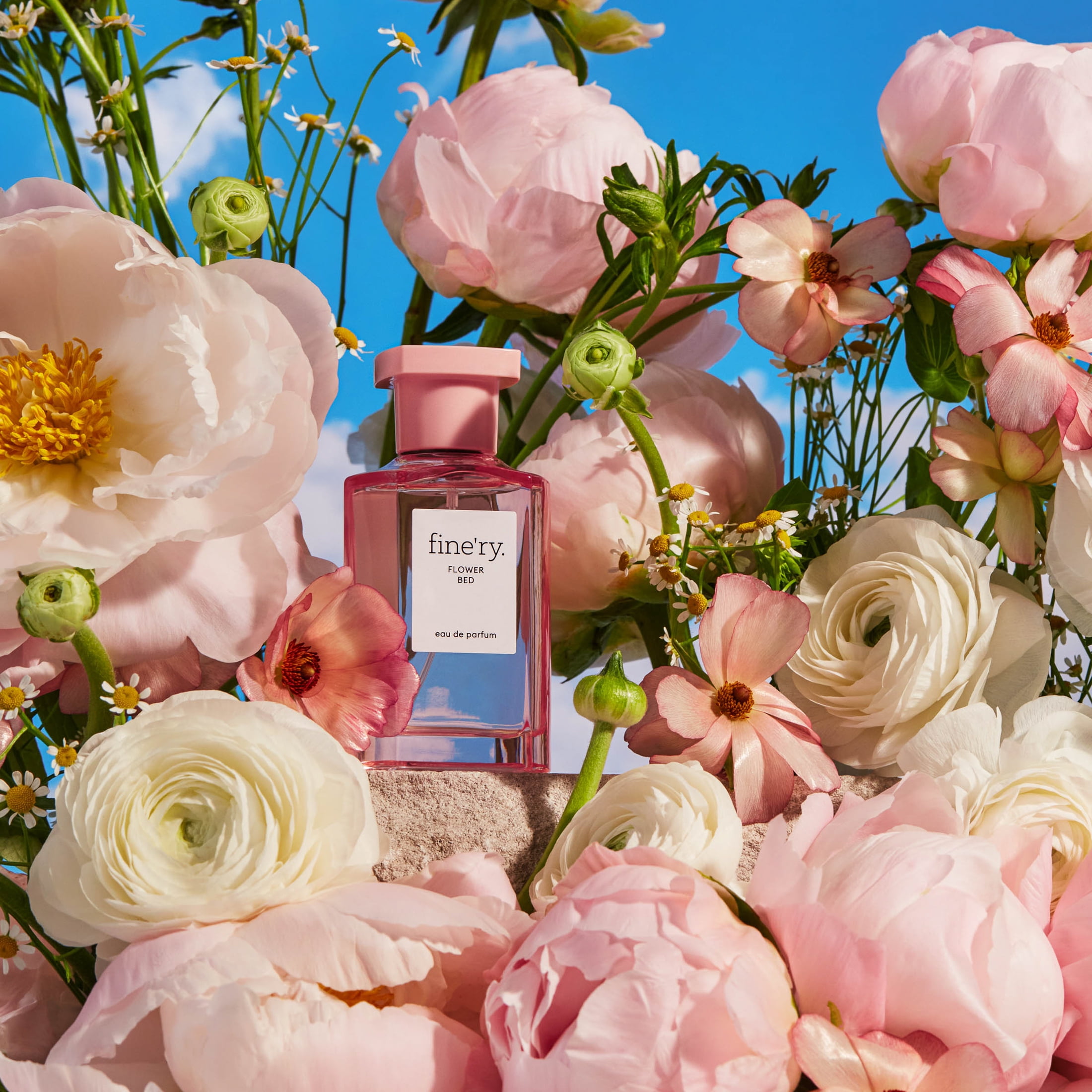 Fine'ry Perfume Peony, Green Apple & Jasmine - Flower Bed, Fragrance 2fl oz