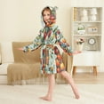 thumbnail image 4 of FORMRS Niños Bathrobe Unisex Hooded Robe Soft Plush Pajamas Sleepwear, Size 4-6T, Red Tomatoes, 4 of 7