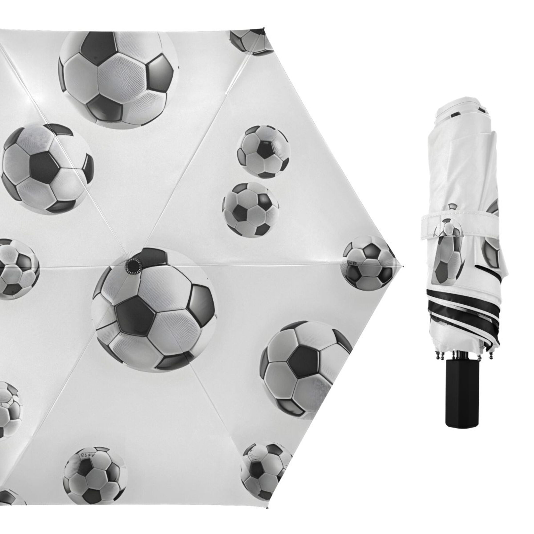 ALAZA Soccer Football UPF 50+ Compact Folding Umbrella for Rain Travel Umbrella Packable