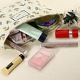 thumbnail image 5 of Floral Makeup Bag Large Capacity Makeup Pouch for Coin Purse Foundations Lipsticks Brushes Beige Orange, 5 of 7
