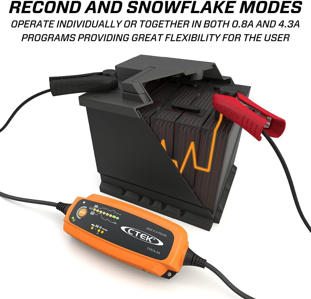 CTEK (56-958) MUS 4.3 Polar 12 Volt Fully Automatic Extreme Climate 8 Step Battery Charger