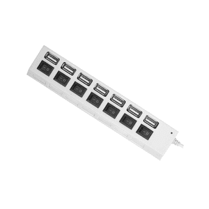 USB Hub 2.0 USB Adaptateur Multi Hub de Splitter USB Adaptateur d'alimentation de plusieurs ports avec interrupteur PC Ordinateur portable, blanc