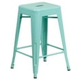 thumbnail image 3 of Pemberly Row 24" Metal Backless Counter Stool in Mint Green - Set of 3, 3 of 7