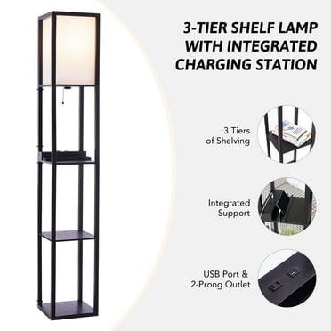 Elegant Designs Rustic Open Cage Floor Lamp Com Rustic Open Cage Floor Lamp, Threshold Floor Lamp With Shelves Assembly Instructions