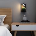 thumbnail image 2 of Paquete de 2 luces LED de pared para interior con interruptor e interfaz USB, lámpara de noche tricolor de 12 W, lámpara de lectura de pared regulable 330° ajustable, luz de lectura con bandeja,, 2 of 5