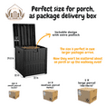thumbnail image 2 of EHHLY 51 Gallon Resin Package Delivery Box for Outside, Lockable Secure Package Bin Delivery Box for Front Porch, Large Deck Boxes Outdoor Waterproof, Delivery Driver Snack Box for Porch, Black, 2 of 4