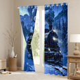 thumbnail image 3 of Manfei Classic Train Blackout Curtains Set of 2 (52x84 Each),Snowy Mountain Curtain,Blue, 3 of 7