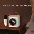thumbnail image 1 of Portable Mini Karaoke Machine Set Bluetooth Speaker Colorful Light Surround with 2 Wireless Microphones for Kid Adults B, 1 of 4