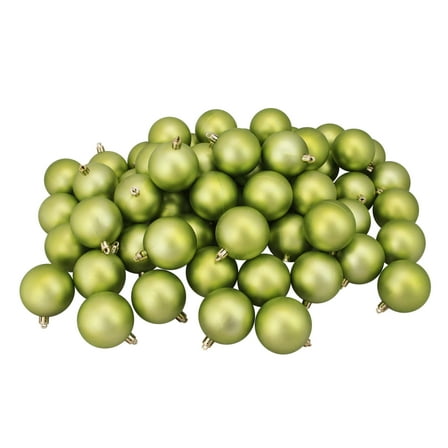 60ct Kiwi Green Shatterproof Matte Christmas Ball Ornaments 2.5" (60mm)