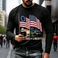 thumbnail image 2 of Mens 250 Anniversary USA Shirt Long Sleeve Graphic Tee American Flag Artwork Patriotic Independence Day Holiday Clothing, 2 of 4