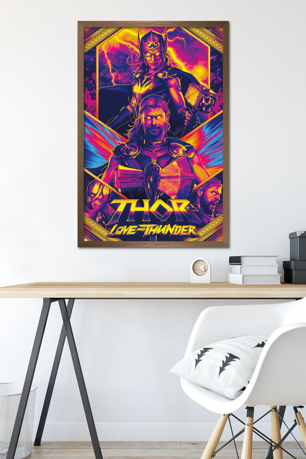 Marvel Thor: Love and Thunder - Neon Wall Poster, 22.375" x 34" Framed