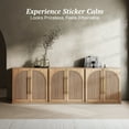 thumbnail image 4 of BELLEZE Set of 3 Modular Sideboard with Double-Arc Wood Doors, Small Arched Buffet Cabinet with Storage and Adjustable Shelves, Classic Modern Credenza for Dining Room, Living Room or Entryway(Camel), 4 of 7