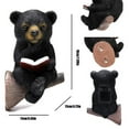 thumbnail image 2 of Bear Garden Solar Lighting Ornament - Resin Black Bear Reading Book Outdoor Patio Sculpture and Statue for Garden, 2 of 8