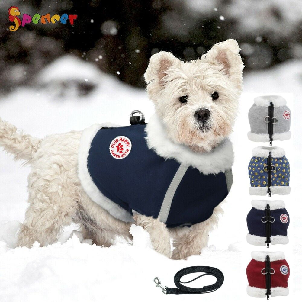 Spencer Windproof Fleece Pet Dog Warm Winter Coat Reflective Padded Vest for Cold Weather Dog