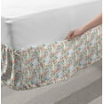 thumbnail image 2 of Botanical Bed Skirt, Colorful Print of Endemic Flowers and Branches, Elastic Bedskirt Dust Ruffle Wrap Around for Bedding Decor, 4 Sizes, Coral Multicolor, by Ambesonne, 2 of 2