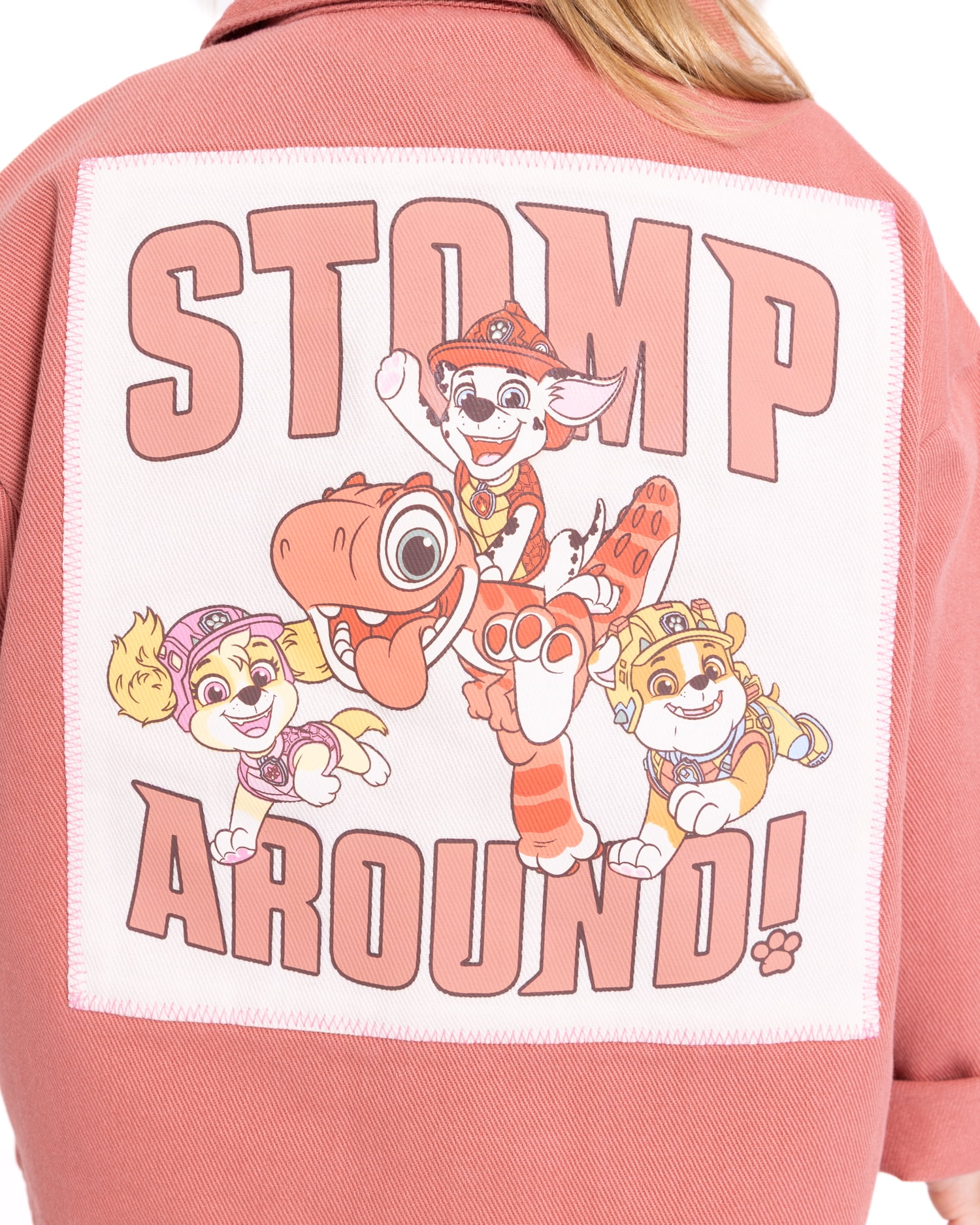 Paw Patrol Movie Toddler Girls' Front Back Graphic Shacket with Long Sleeves, Sizes 12M-5T