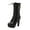 Black, variant on Black Ladies Ankle Boots High Heel Laced Buckle Strap Stylish Versatile Comfortable Footwear Suitable For Fall Winter Daily Casual And Outdoor Wear Size 36