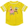 thumbnail image 2 of Spongebob and Patrick Star Girls Baseball Jersey T-Shirt, Short Sleeve Pinstripe Graphic Tee, Yellow 6/6X, 2 of 7