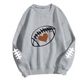 thumbnail image 2 of TaTaai Women Crew Neck Baseball Print Long Sleeve Drop Shoulder Hoodie Casual Fashion Top Ladies Daily Lounge Work Wear Soft Warm Breathable No Fading Versatile Top Gift, 2 of 4