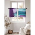 thumbnail image 2 of Purple Turquoise Oil Painting Sheer Curtains 45 Inch Length 2 Panels Set, Abstract Modern Geometric Voile Window Treatment Rod Pocket Small Kitchen Curtains Drapes for Bedroom 52"x45"x2, 2 of 7