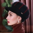 thumbnail image 5 of Zxareky Women Winter Hat Thick Warm Knitted Hat Soft Velvet Cap with Visor Brim, 5 of 7