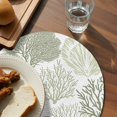 thumbnail image 3 of Coastal Sage Green Round 15 Inch Placemats Set of 4, Ocean Coral Starfish Shell Modern HeatResistant Non Slip Place Mats for Dining Table, Wipeable Braided Kitchen Table Mats for Housewarming, 3 of 9