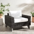 thumbnail image 2 of SAFAVIEH Couture Margarita Wicker Patio Armchair, Dark Grey/White, 2 of 11