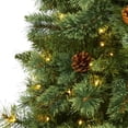 thumbnail image 5 of Nearly Natural 7ft. White Mountain Pine Artificial Christmas Tree with 400 Clear LED Lights and Pine Cones, 5 of 7