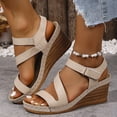 thumbnail image 2 of DAFEI Sandales Femmes Habillées à Plateforme Compensée Sandales Légères d'Été à Bride Sandales Décontractées de Vacances Augmenter la Hauteur Chaussures Rétro de Villégiature, 2 of 8