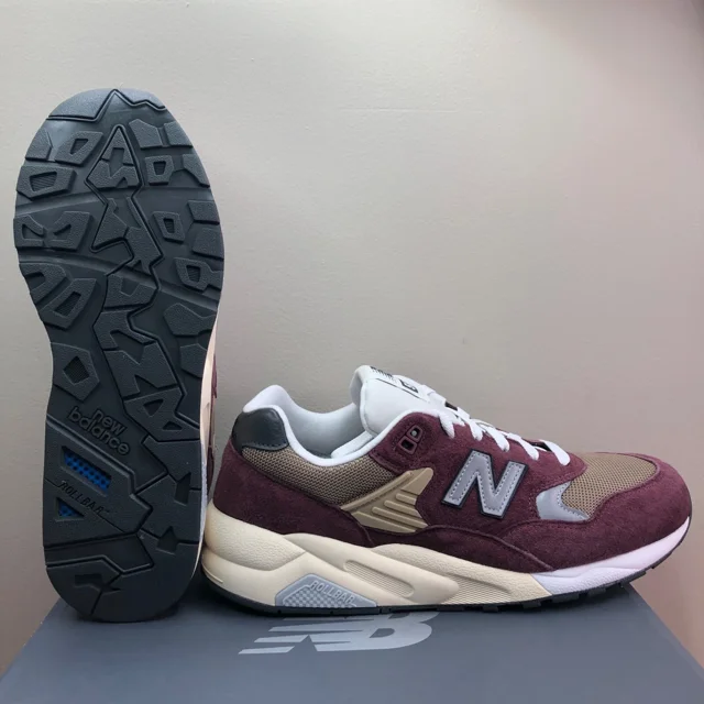 New Balance 580 Suede Lifestyle Sneakers 'Washed Burgundy' MT580ECA Mens Size 8