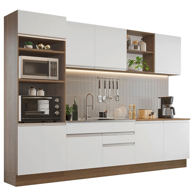 Cocina Integral MADESA Glamy 310cm Marrón/Blanco