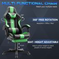 thumbnail image 2 of Luxvie Gaming Chair with Footrest High Back Ergonomic Computer Gamer Chair with Massage and Headrest Lumbar Support Swivel Office Game Chair for Adults, Green, 2 of 7