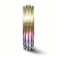 thumbnail image 3 of Edward Mirell Titanium Triple Groove Multi-color Anodized Ring, 3 of 7