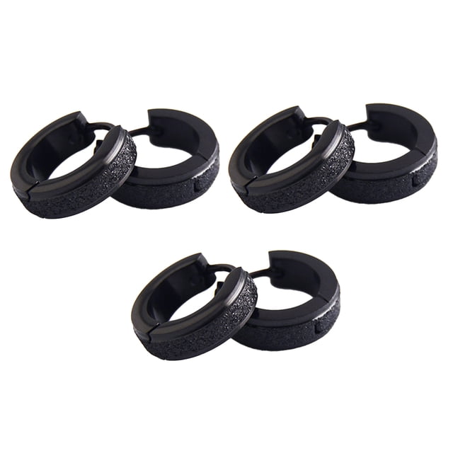3 pares de pendientes cruzados para hombre, aros con bisagras, estilo exótico, galvanoplastia, roca helada, exfoliante, moda, regalos de Hip Hop Ropa, zapatos y accesorios Miscelánea negro Minnieouse AP009691-04B