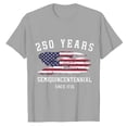 thumbnail image 4 of USA 250th Anniversary Shirt Womens T Shirts Graphic Independence Days Tees Crew Neck Short Sleeve Light Gray Top XL, 4 of 4