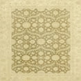 thumbnail image 1 of Ahgly Company Machine Washable Indoor Square Abstract Brown Gold Area Rugs, 5' Square, 1 of 7