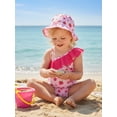thumbnail image 6 of BemeyourBBs Toddler Baby Girls Swimsuit with Hat 2 Pcs Set Cherry Bow Strawberry Print Ruffled Trim Spaghetti Strap Sleeveless Swimwear, 6 of 9