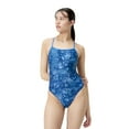 thumbnail image 1 of Speedo Women's Printed Double Cross Back One Piece Swimsuit - Booms And Bolts Servres Blue, Size: 19, 1 of 4