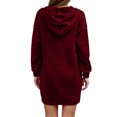 thumbnail image 6 of Women's Casual Hooded Sweater Dress Button Front Long Sleeve Pullover Tunic For Daily Wear Comfortable Loungewear Outfit Fall Winter, 6 of 6