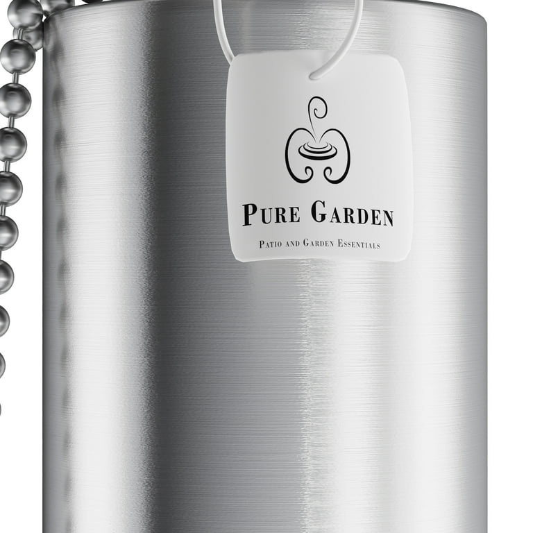 Pure Garden Tabletop Torch Lamp Stainless Steel Canister Flame