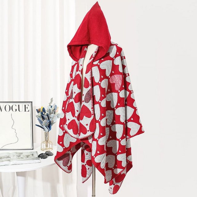 Tawop Cape Foulard Châle Tricoté à Capuche pour Femmes, Automne et Hiver